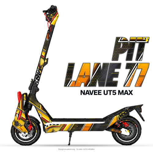 PIT LANE 77 – Designvisualisierung am NAVEE UT5 Max. Scooter nicht enthalten.