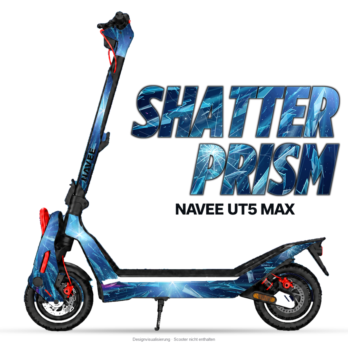 SHATTER PRISM – Designvisualisierung am NAVEE UT5 Max. Scooter nicht enthalten.
