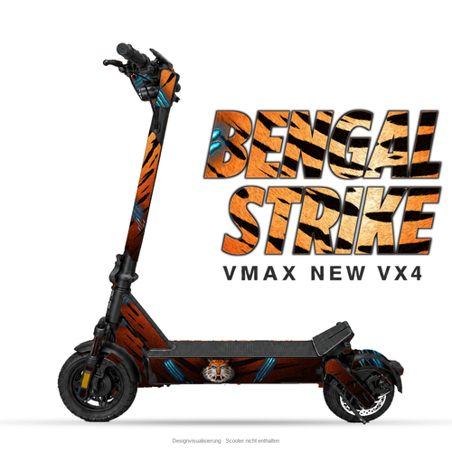 BENGAL STRIKE – Designvisualisierung am VMAX NEW VX4. Scooter nicht enthalten.