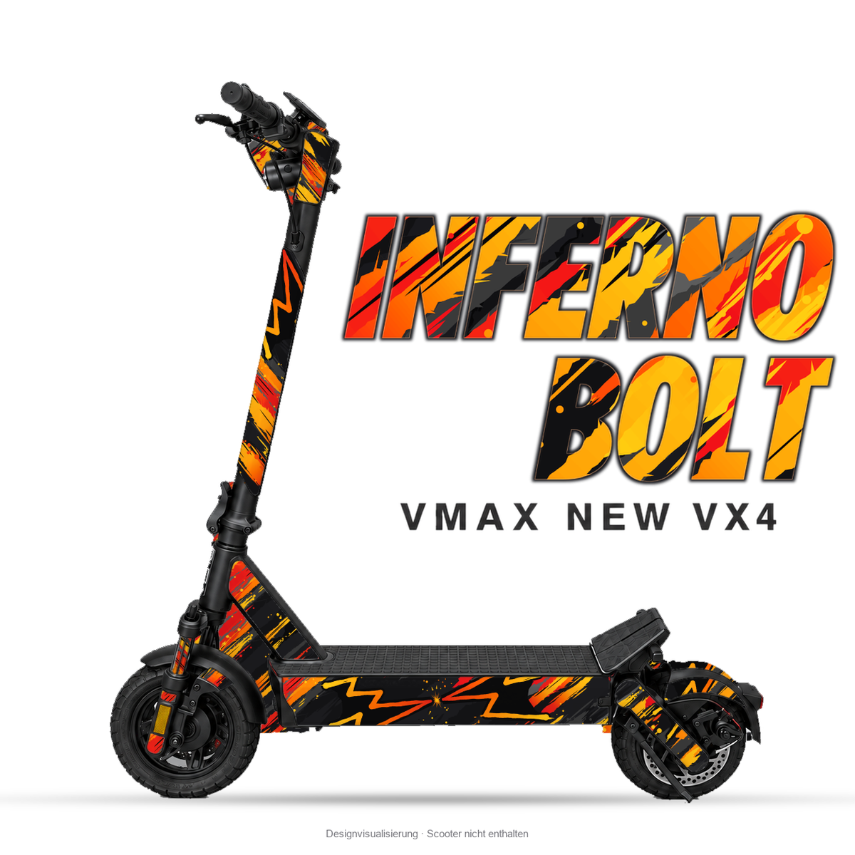 INFERNO BOLT – Designvisualisierung am VMAX NEW VX4. Scooter nicht enthalten.
