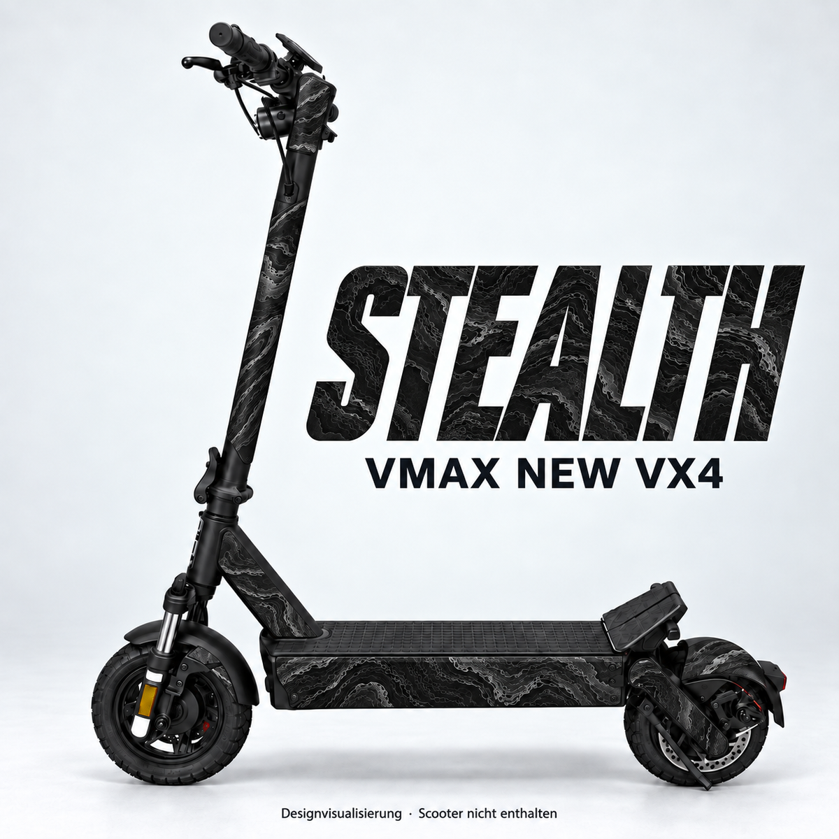 STEALTH – Designvisualisierung am VMAX NEW VX4. Scooter nicht enthalten.