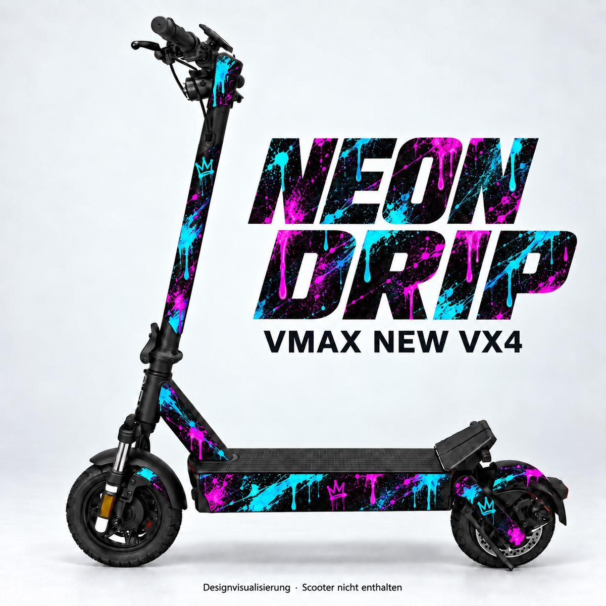 NEON DRIP – Designvisualisierung am VMAX NEW VX4. Scooter nicht enthalten.