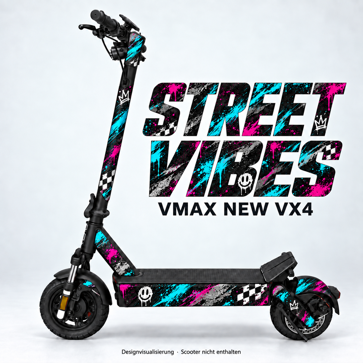 STREET VIBES – Designvisualisierung am VMAX NEW VX4. Scooter nicht enthalten.
