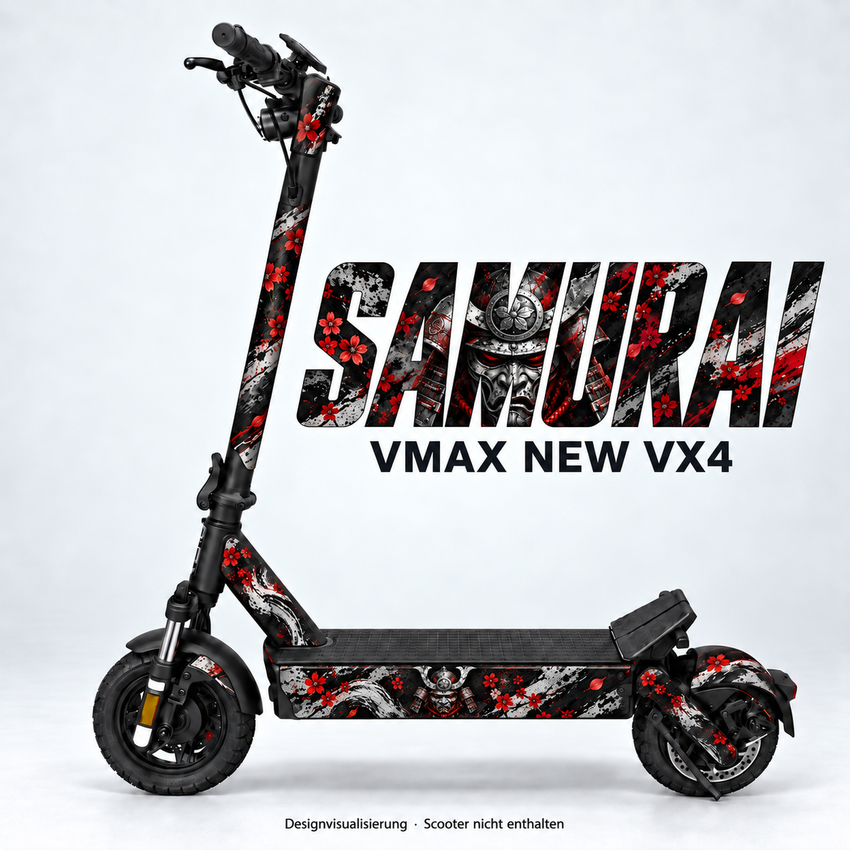 SAMURAI – Designvisualisierung am VMAX NEW VX4. Scooter nicht enthalten.