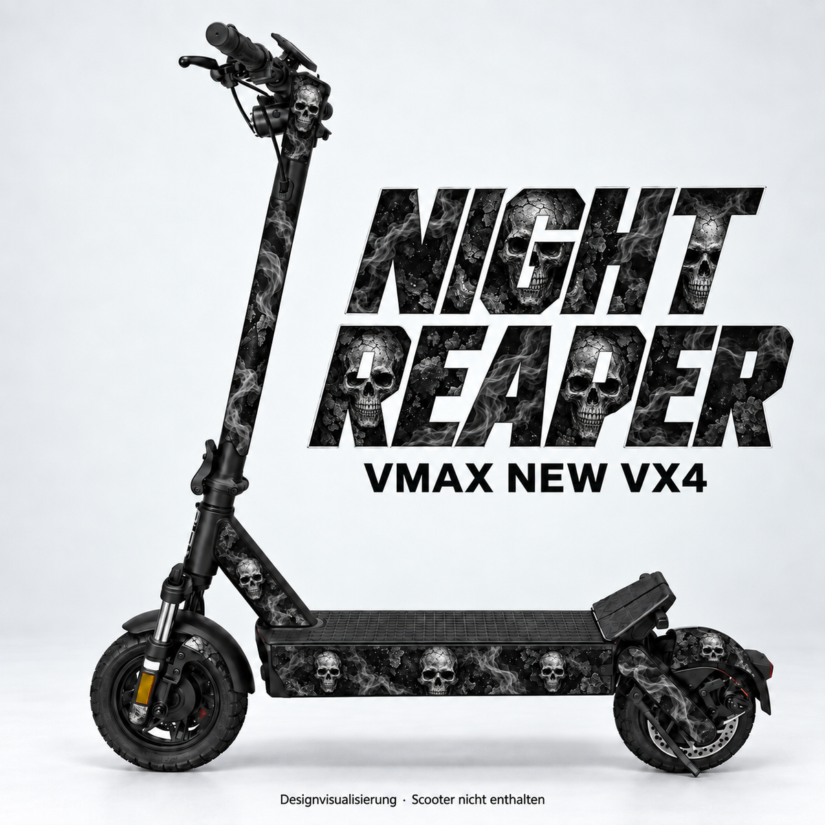 NIGHT REAPER – Designvisualisierung am VMAX NEW VX4. Scooter nicht enthalten.