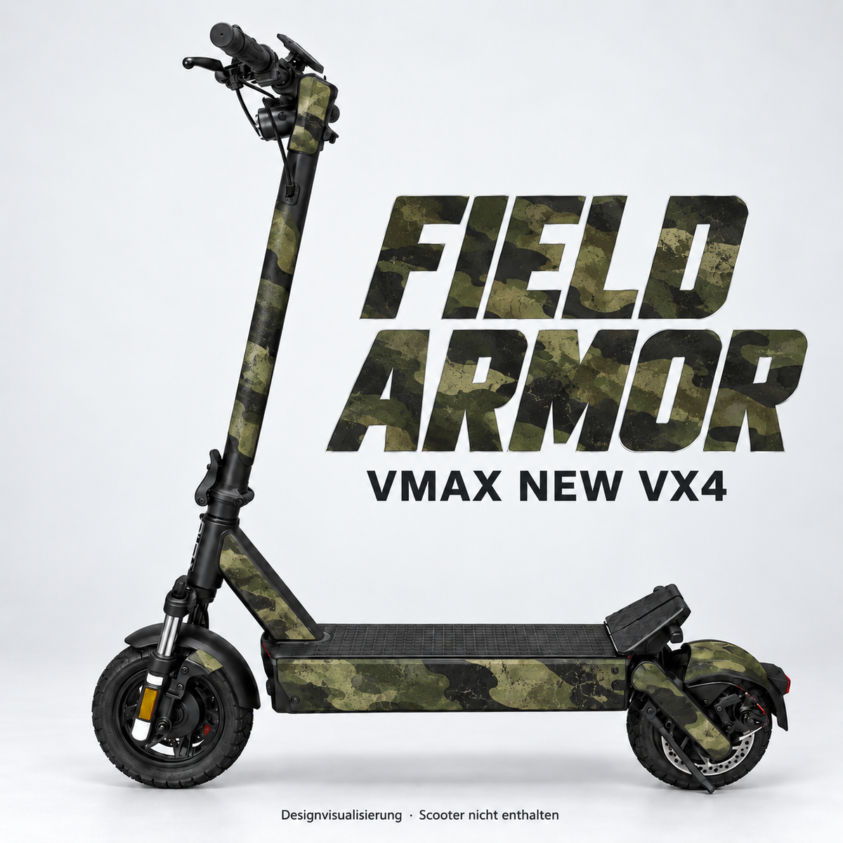 FIELD ARMOR – Designvisualisierung am VMAX NEW VX4. Scooter nicht enthalten.