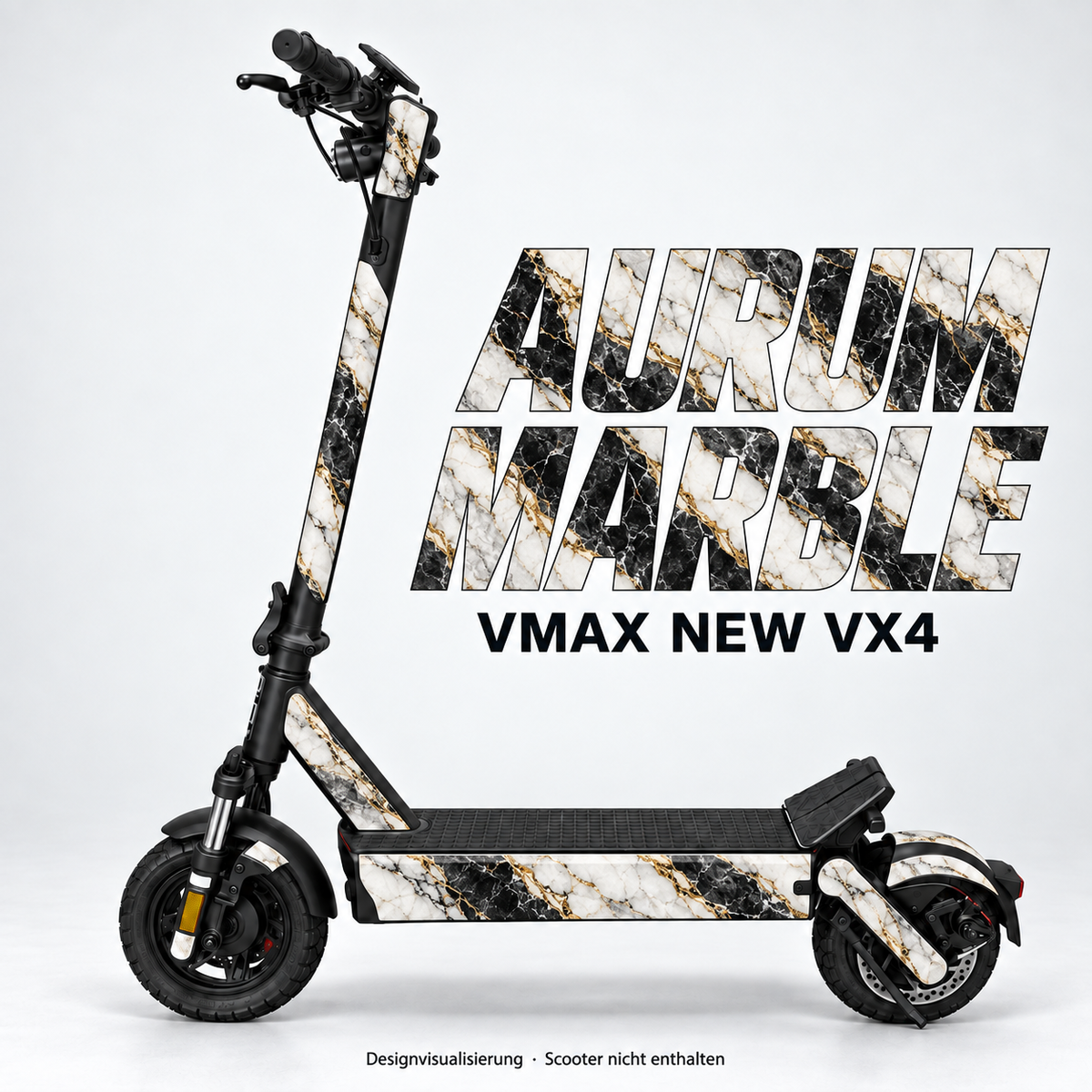 AURUM MARBLE – Designvisualisierung am VMAX NEW VX4. Scooter nicht enthalten.