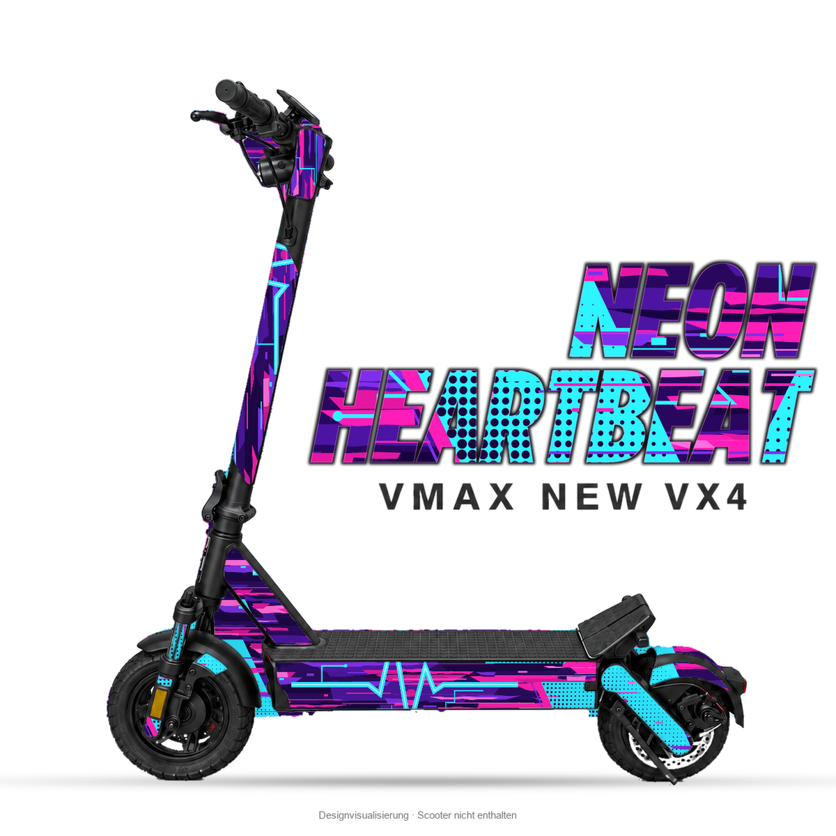 NEON HEARTBEAT – Designvisualisierung am VMAX NEW VX4. Scooter nicht enthalten.