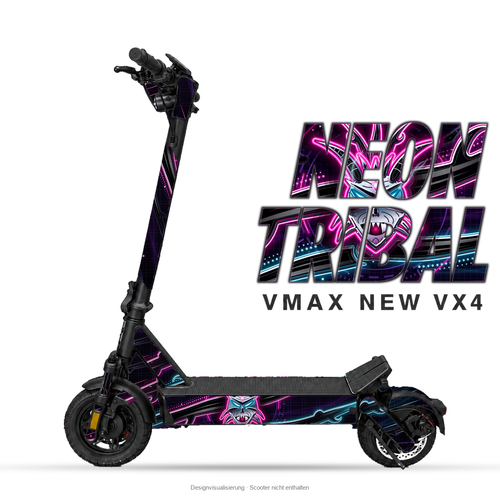 NEON TRIBAL – Designvisualisierung am VMAX NEW VX4. Scooter nicht enthalten.
