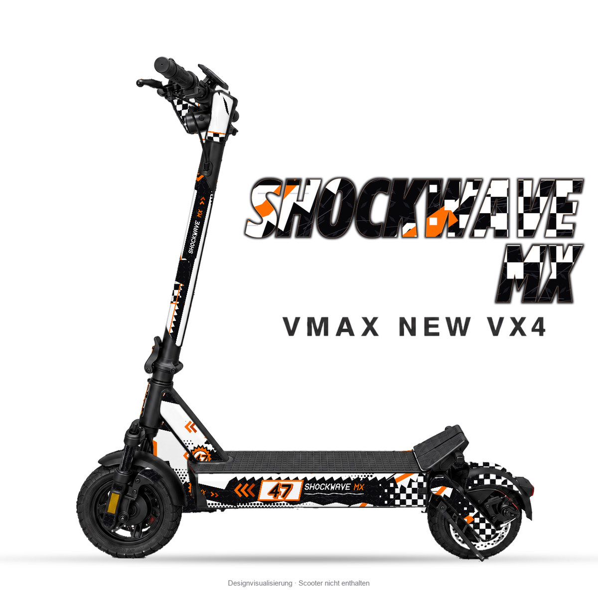 SHOCKWAVE MX – Designvisualisierung am VMAX NEW VX4. Scooter nicht enthalten.