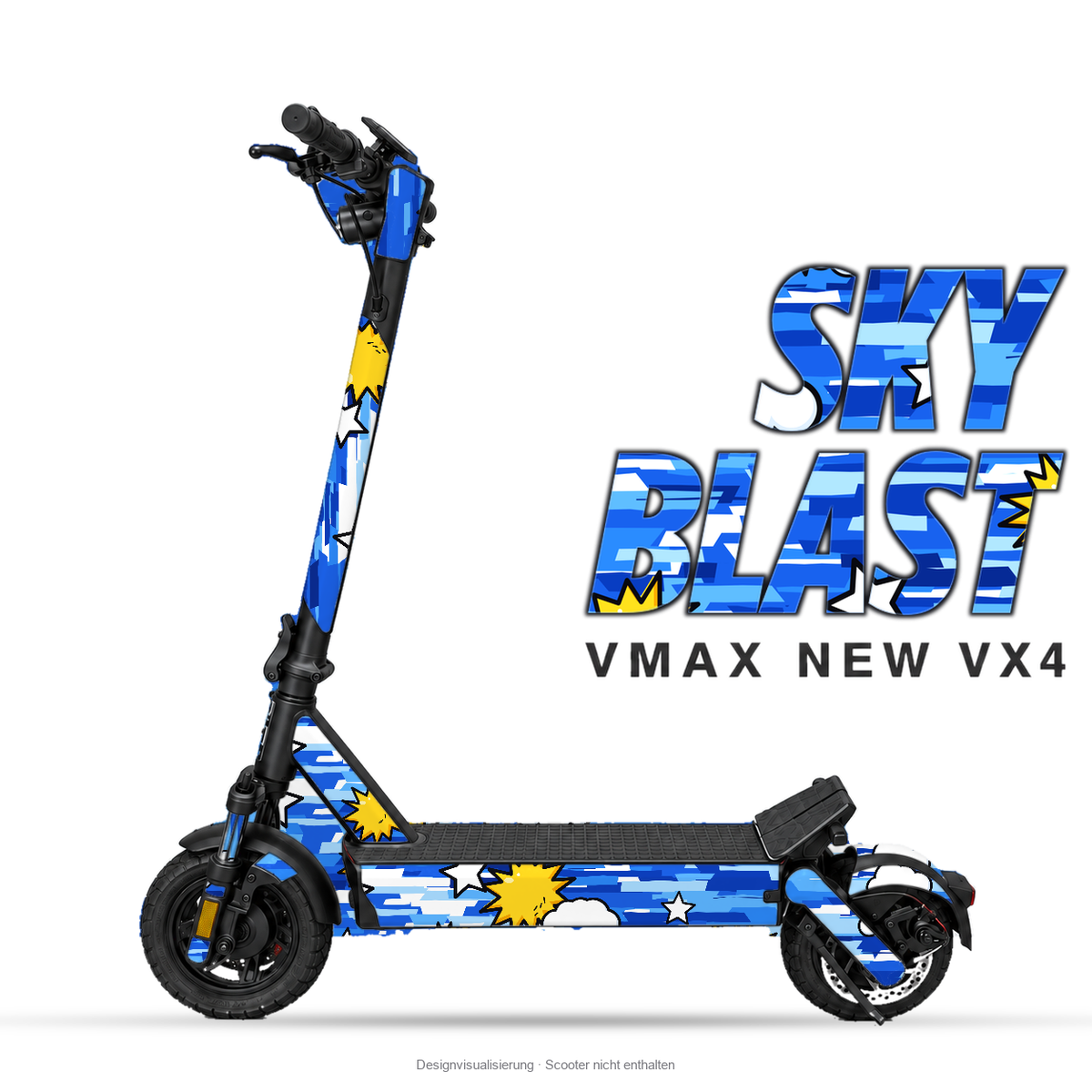 SKY BLAST – Designvisualisierung am VMAX NEW VX4. Scooter nicht enthalten.