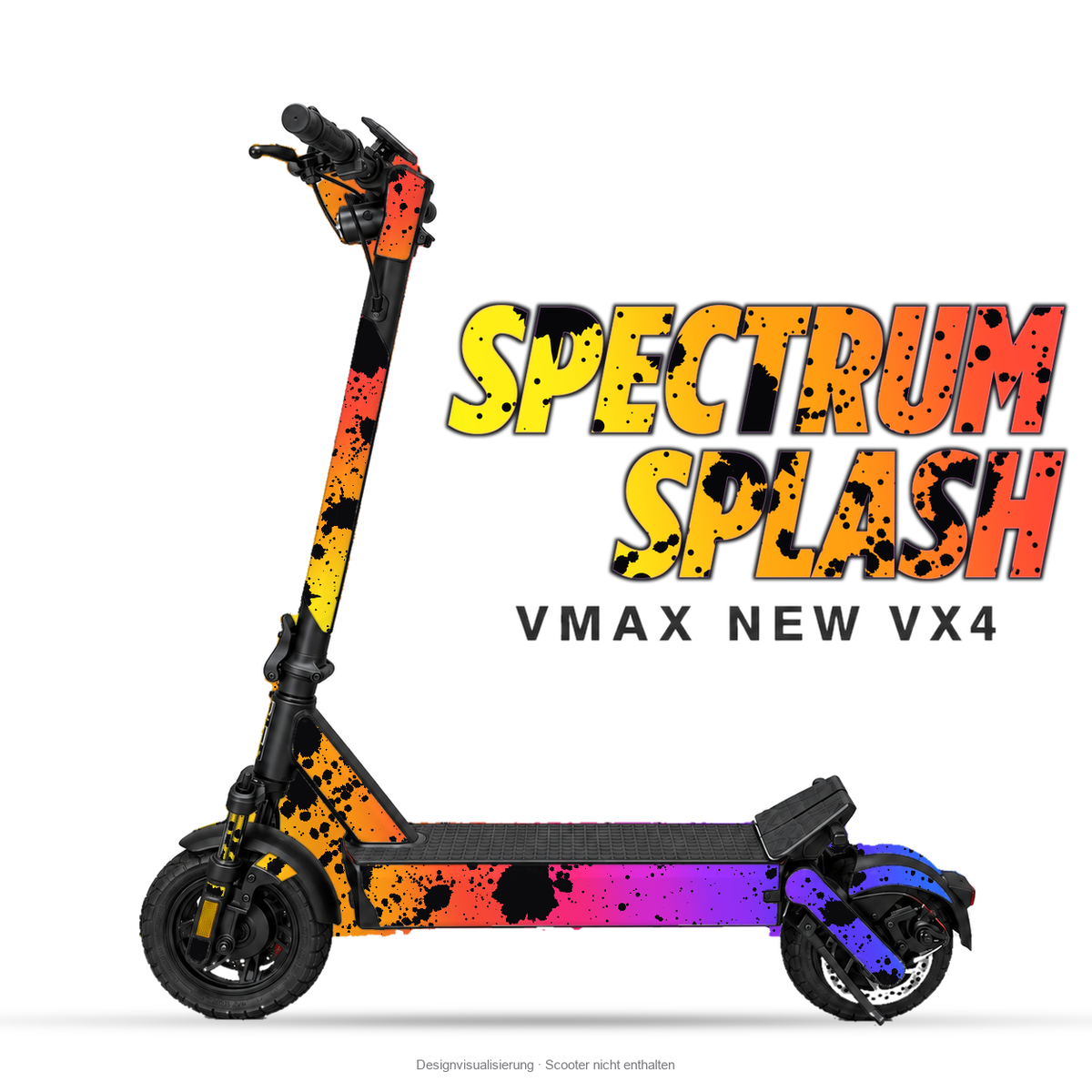 SPECTRUM SPLASH – Designvisualisierung am VMAX NEW VX4. Scooter nicht enthalten.