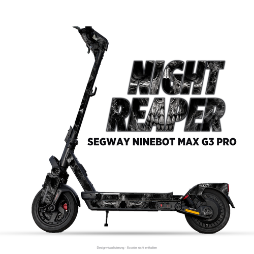 NIGHT REAPER – Designvisualisierung am Segway Ninebot MAX G3 Pro. Scooter nicht enthalten.