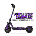 PURPLE CYBER CAMOUFLAGE – Designvisualisierung am Segway Ninebot MAX G3 Pro. Scooter nicht enthalten.