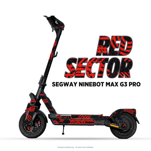 RED SECTOR – Designvisualisierung am Segway Ninebot MAX G3 Pro. Scooter nicht enthalten.