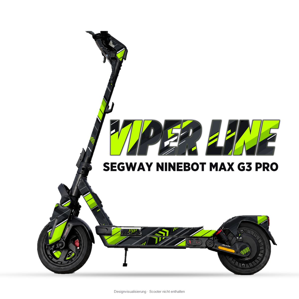 VIPER LINE – Designvisualisierung am Segway Ninebot MAX G3 Pro. Scooter nicht enthalten.