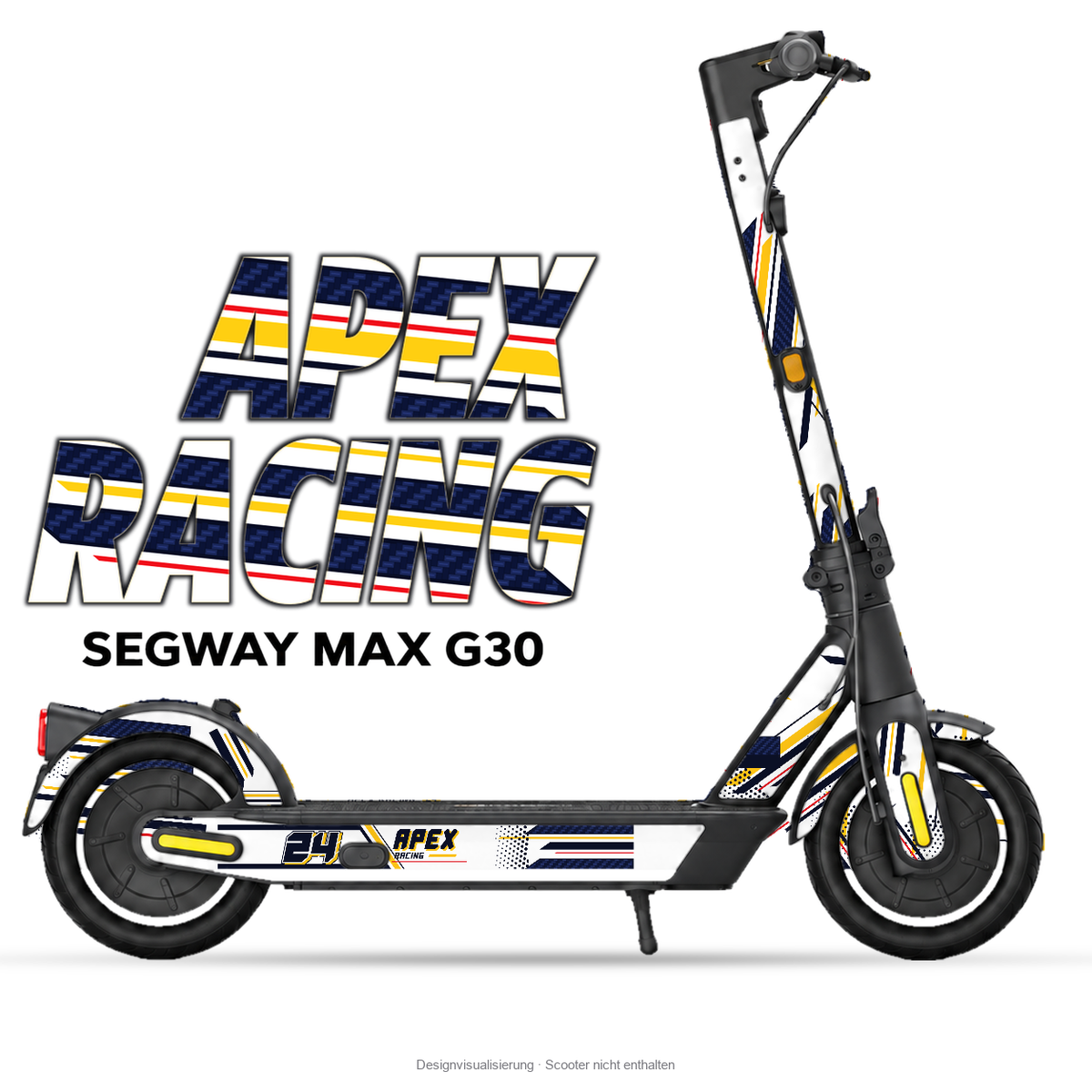 APEX RACING – Designvisualisierung am Segway MAX G30. Scooter nicht enthalten.