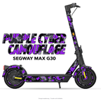 PURPLE CYBER CAMOUFLAGE – Designvisualisierung am Segway MAX G30. Scooter nicht enthalten.