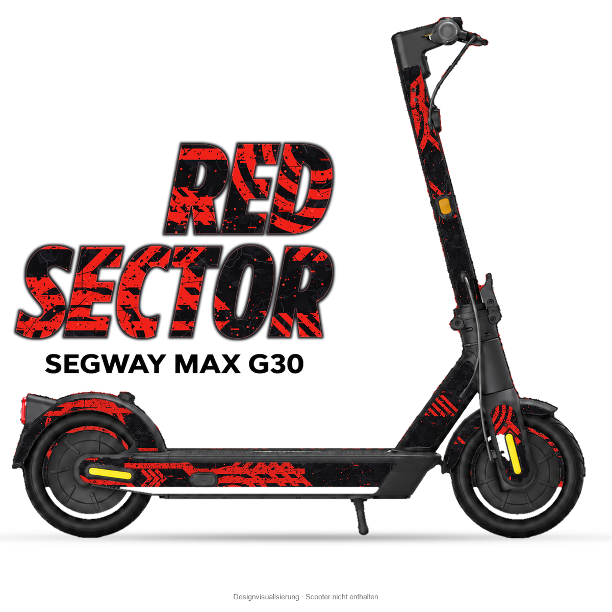 RED SECTOR – Designvisualisierung am Segway MAX G30. Scooter nicht enthalten.