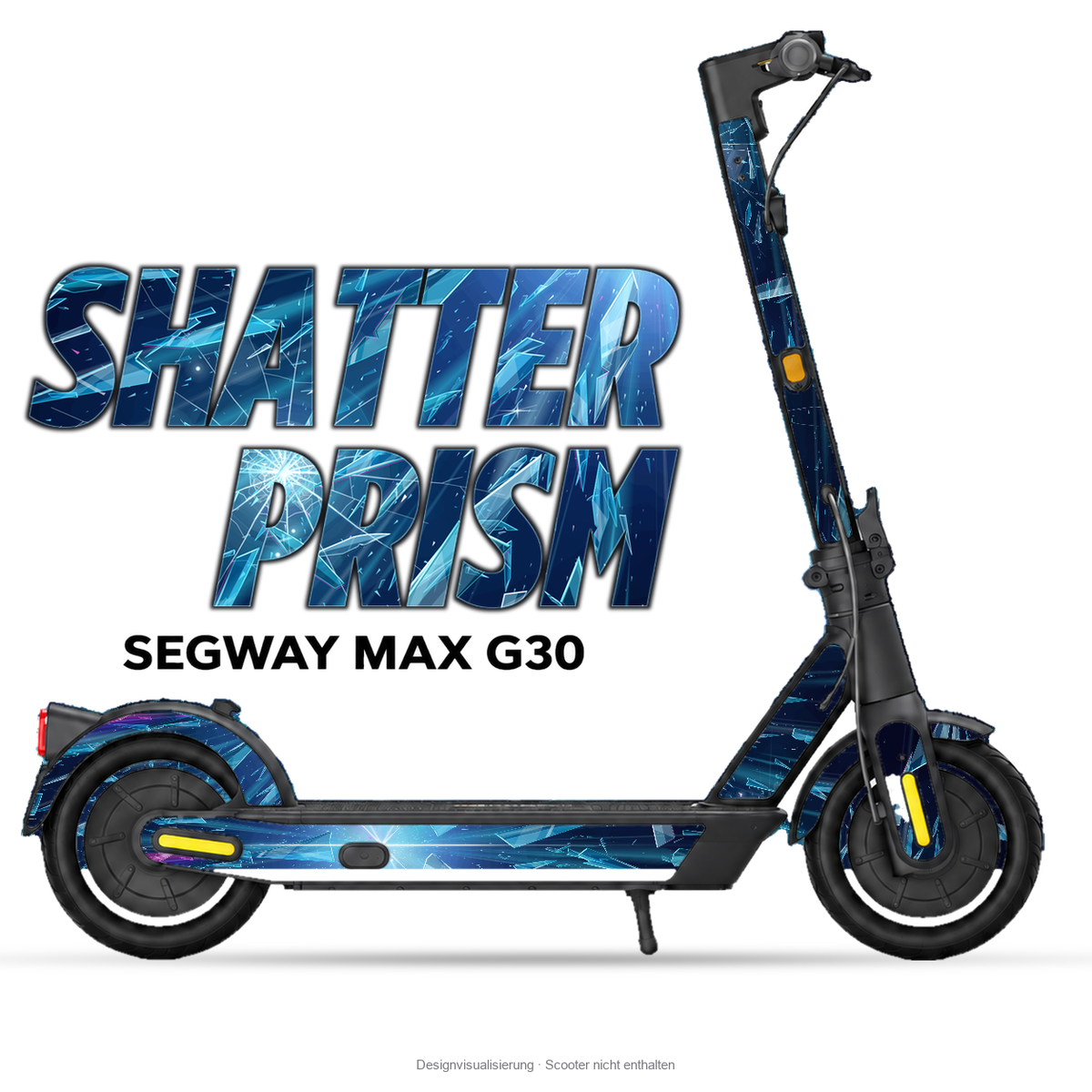 SHATTER PRISM – Designvisualisierung am Segway MAX G30. Scooter nicht enthalten.