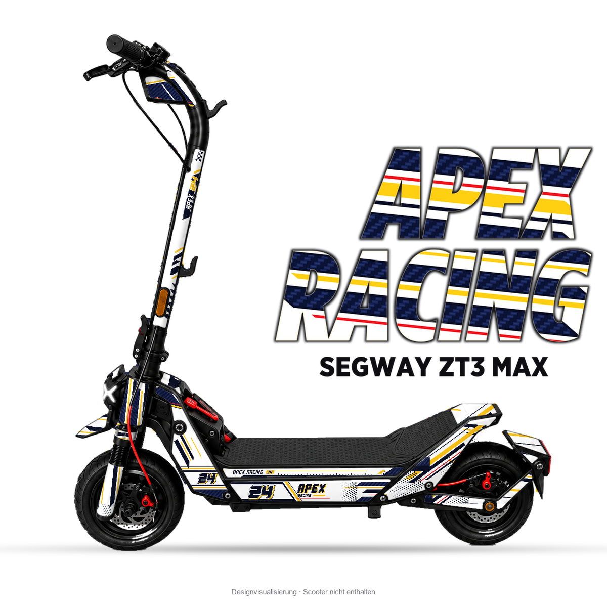 APEX RACING – Designvisualisierung am Segway ZT3 Max. Scooter nicht enthalten.