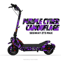PURPLE CYBER CAMOUFLAGE – Designvisualisierung am Segway ZT3 Max. Scooter nicht enthalten.