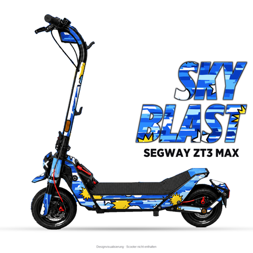 SKY BLAST – Designvisualisierung am Segway ZT3 Max. Scooter nicht enthalten.