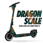 DRAGON SCALE – Designvisualisierung am SoFlow SO ONE PRO 3. Scooter nicht enthalten.