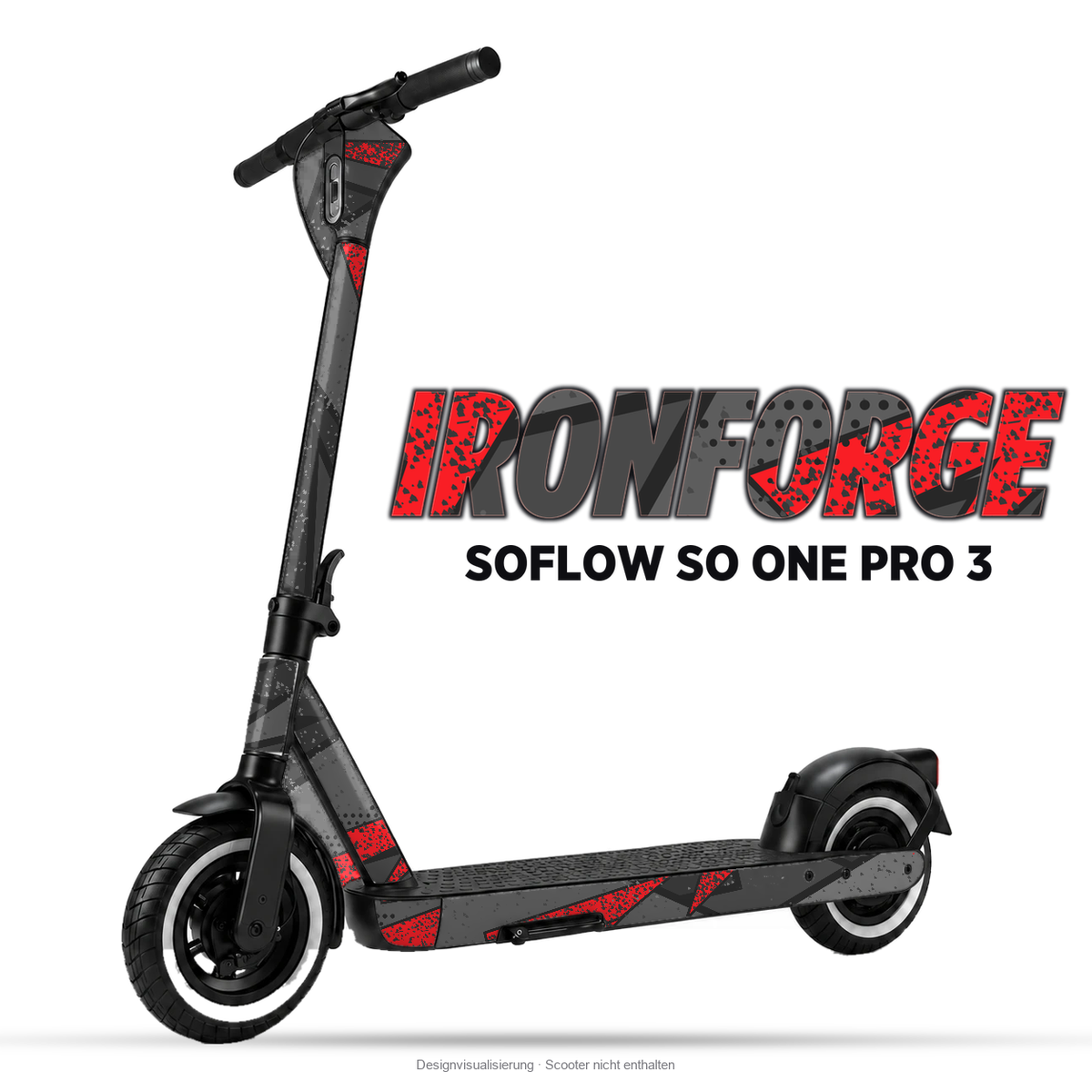 IRONFORGE – Designvisualisierung am SoFlow SO ONE PRO 3. Scooter nicht enthalten.