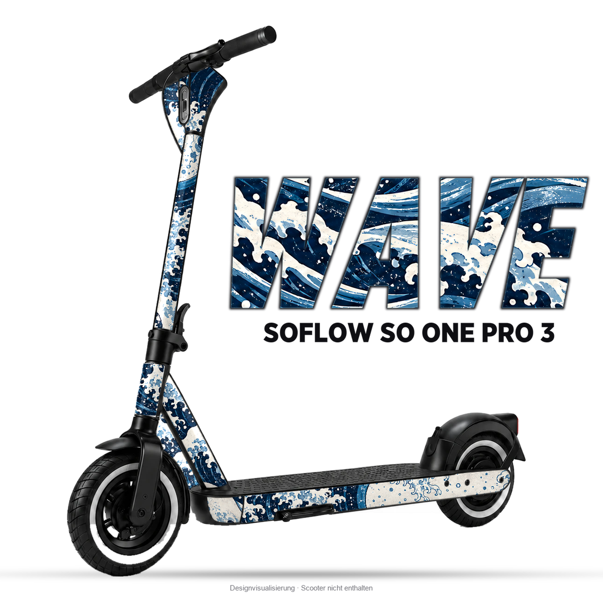 WAVE – Designvisualisierung am SoFlow SO ONE PRO 3. Scooter nicht enthalten.