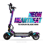 NEON HEARTBEAT – Designvisualisierung am Teverun Blade Mini. Scooter nicht enthalten.