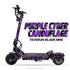 PURPLE CYBER CAMOUFLAGE – Designvisualisierung am Teverun Blade Mini. Scooter nicht enthalten.