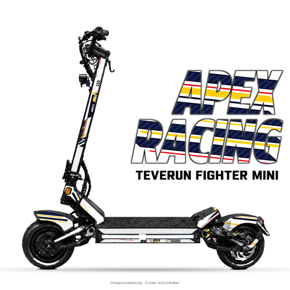 APEX RACING – Designvisualisierung am Teverun Fighter Mini. Scooter nicht enthalten.