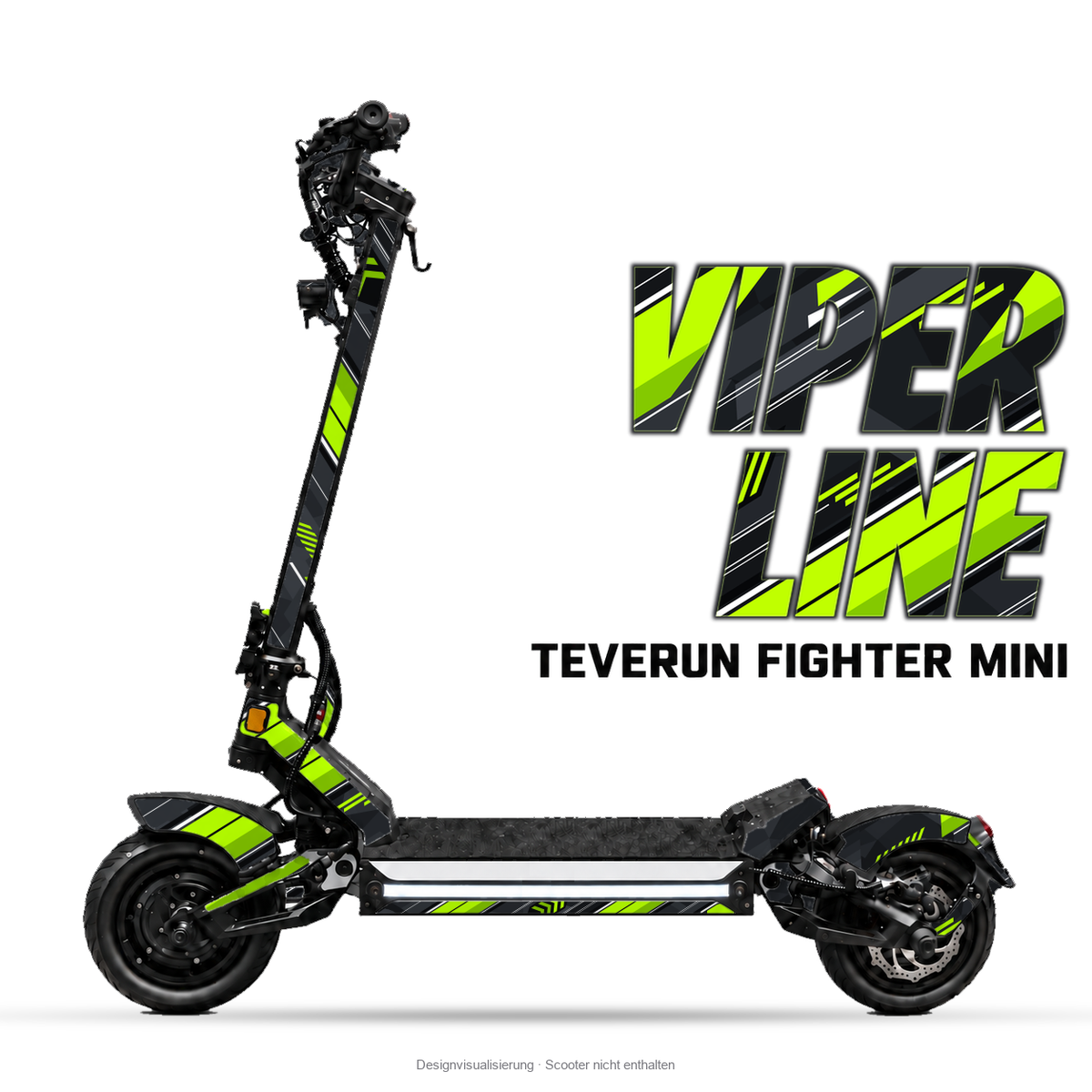 VIPER LINE – Designvisualisierung am Teverun Fighter Mini. Scooter nicht enthalten.