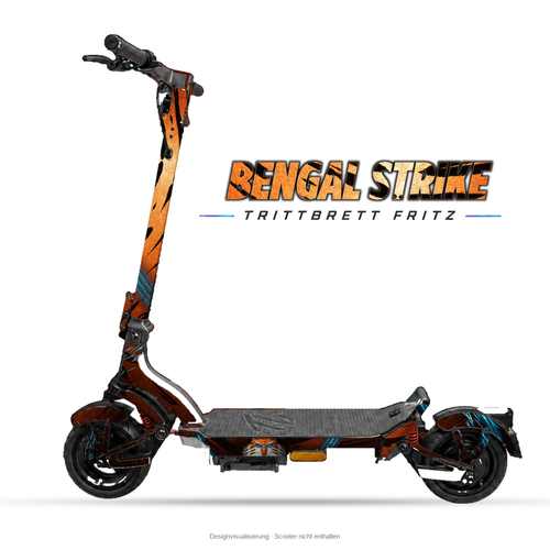 BENGAL STRIKE – Designvisualisierung am Trittbrett Fritz. Scooter nicht enthalten.