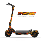 INFERNO BOLT – Designvisualisierung am Trittbrett Fritz. Scooter nicht enthalten.