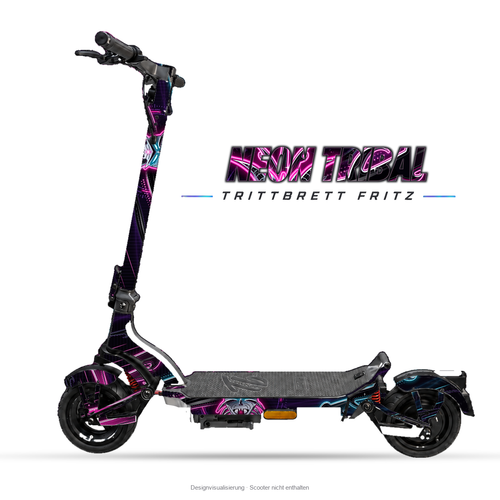 NEON TRIBAL – Designvisualisierung am Trittbrett Fritz. Scooter nicht enthalten.
