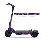 PURPLE CYBER CAMOUFLAGE – Designvisualisierung am Trittbrett Fritz. Scooter nicht enthalten.