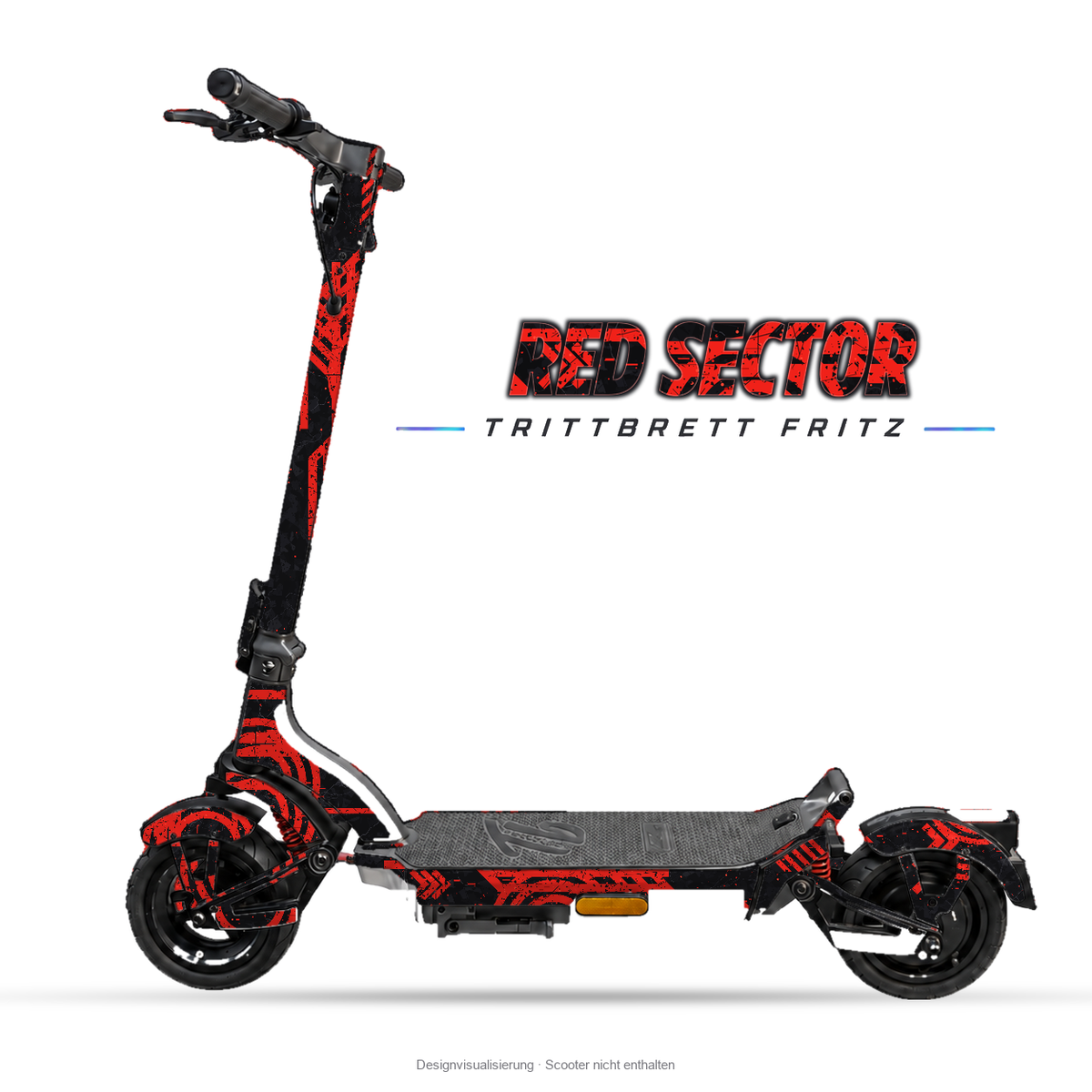 RED SECTOR – Designvisualisierung am Trittbrett Fritz. Scooter nicht enthalten.