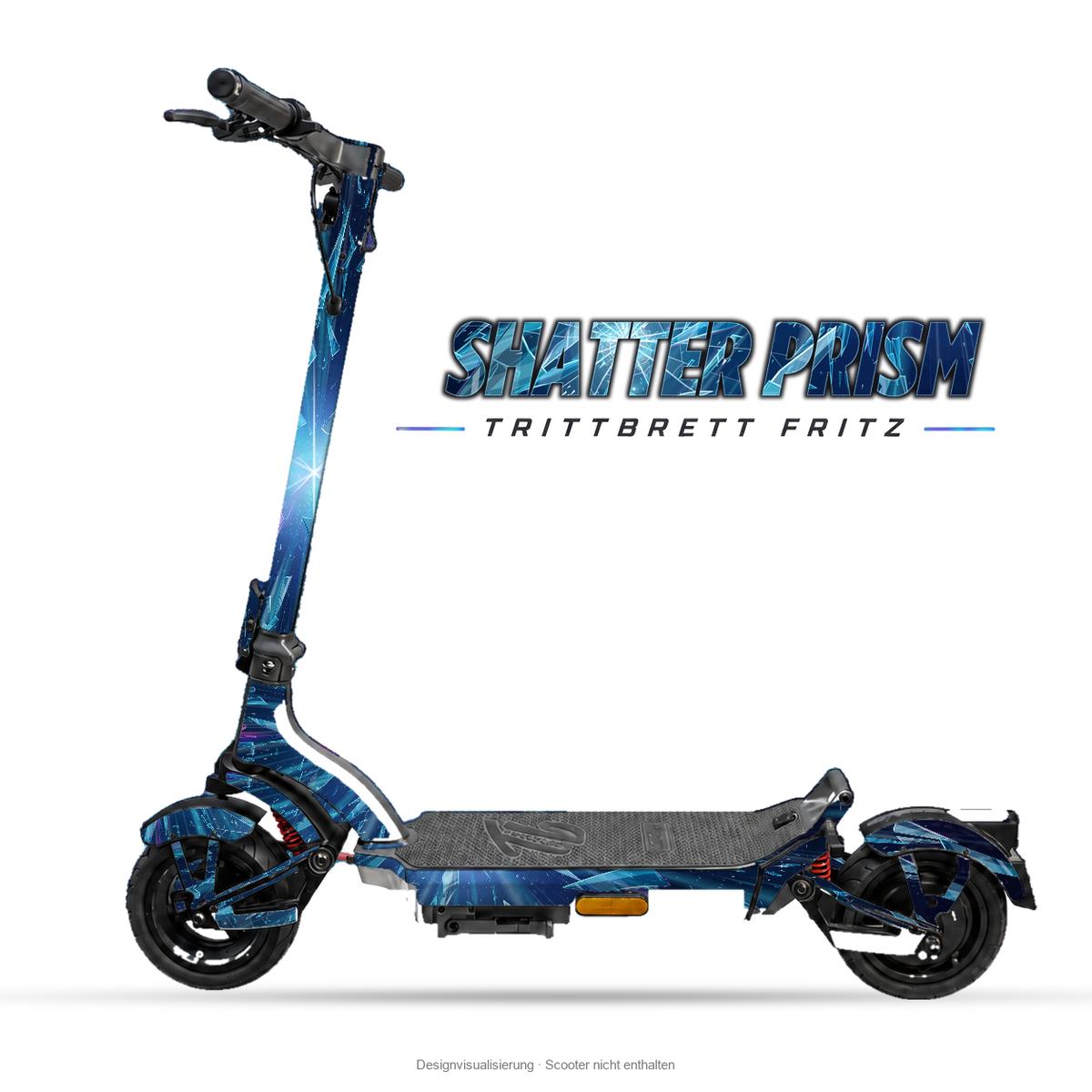 SHATTER PRISM – Designvisualisierung am Trittbrett Fritz. Scooter nicht enthalten.