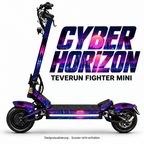 CYBER HORIZON – Designvisualisierung am Teverun Fighter Mini. Scooter nicht enthalten.