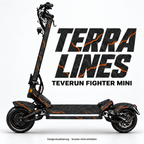 TERRA LINES – Designvisualisierung am Teverun Fighter Mini. Scooter nicht enthalten.