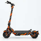 Orange Velocity – Designvisualisierung des montierten Skins am Trittbrett Fritz. Scooter nicht enthalten.