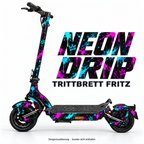 NEON DRIP – Designvisualisierung am Trittbrett Fritz. Scooter nicht enthalten.