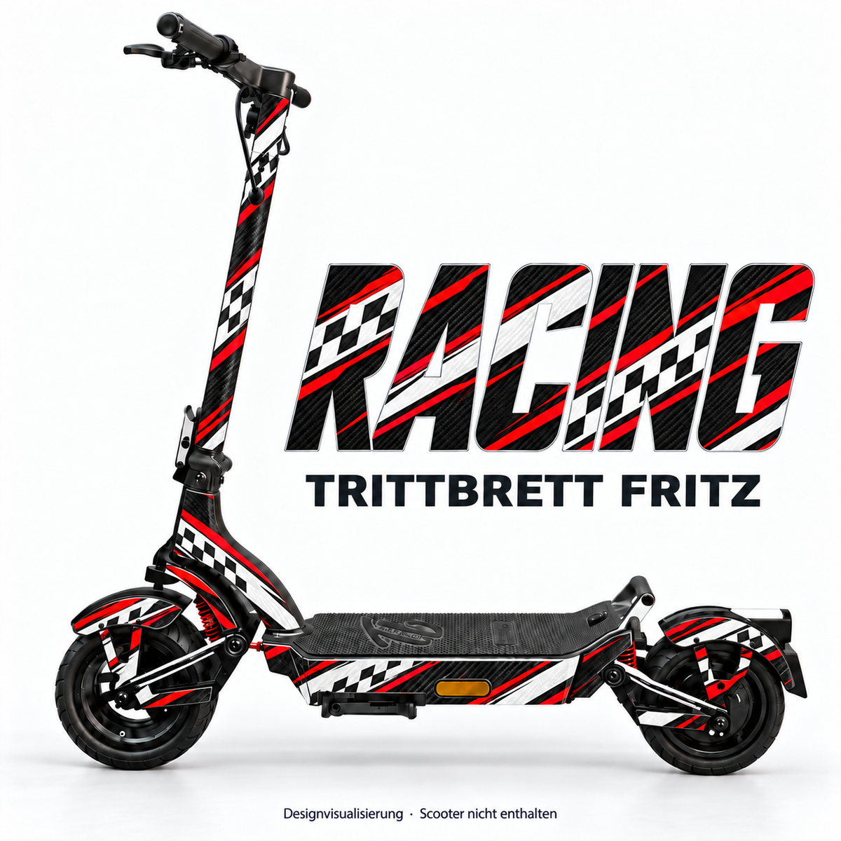 RACING – Designvisualisierung am Trittbrett Fritz. Scooter nicht enthalten.