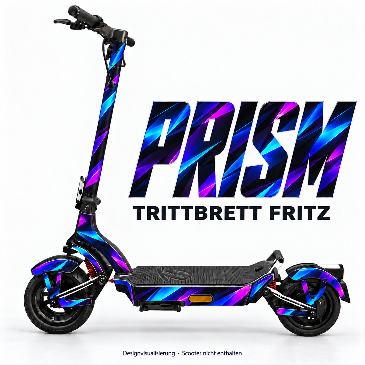 PRISM – Designvisualisierung am Trittbrett Fritz. Scooter nicht enthalten.