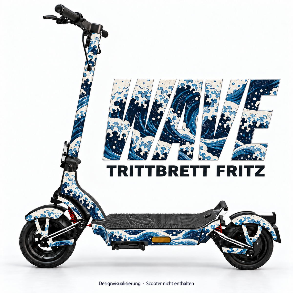 WAVE – Designvisualisierung am Trittbrett Fritz. Scooter nicht enthalten.