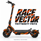 RACE VECTOR – Designvisualisierung am Trittbrett Fritz. Scooter nicht enthalten.