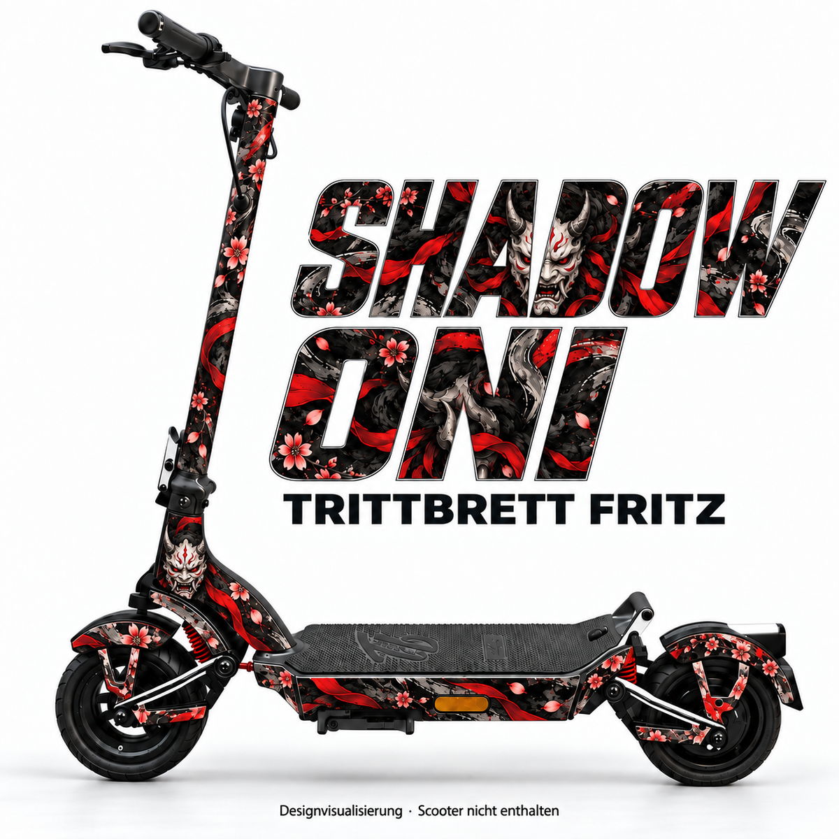 SHADOW ONI – Designvisualisierung am Trittbrett Fritz. Scooter nicht enthalten.
