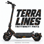 TERRA LINES – Designvisualisierung am Trittbrett Fritz. Scooter nicht enthalten.